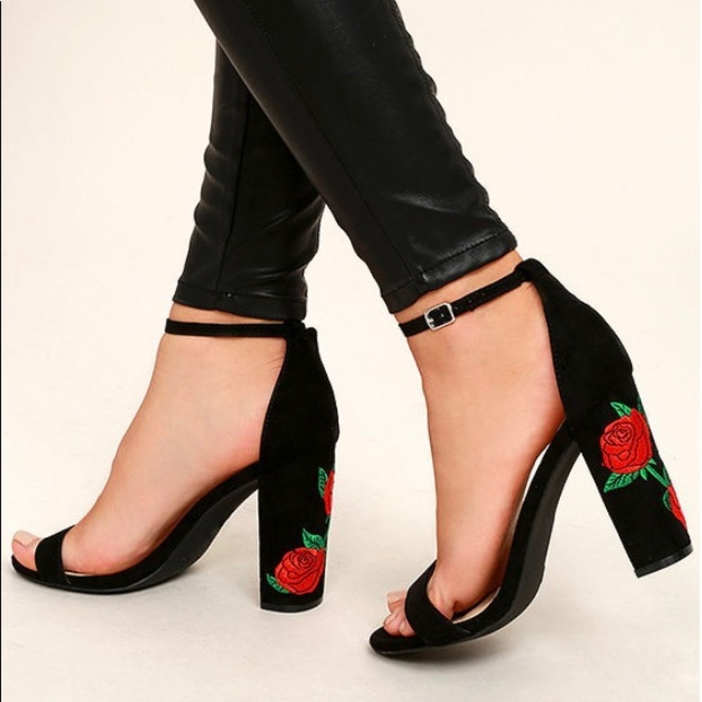 Black stap heels